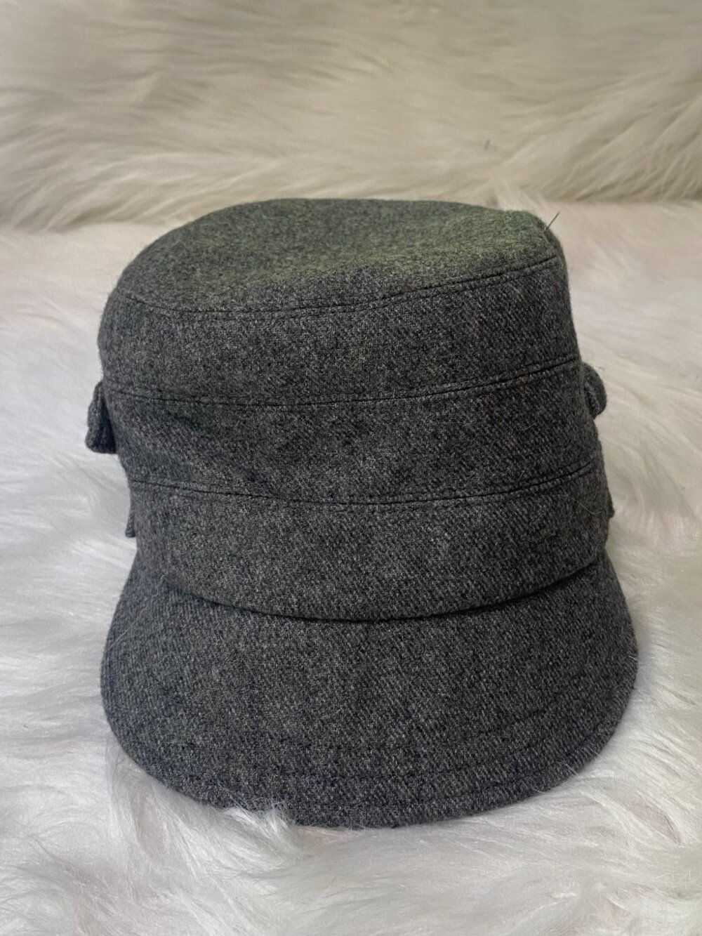 San Diego Hat Women's Speckled Tweed Cap with Side Buttons Gray Wool